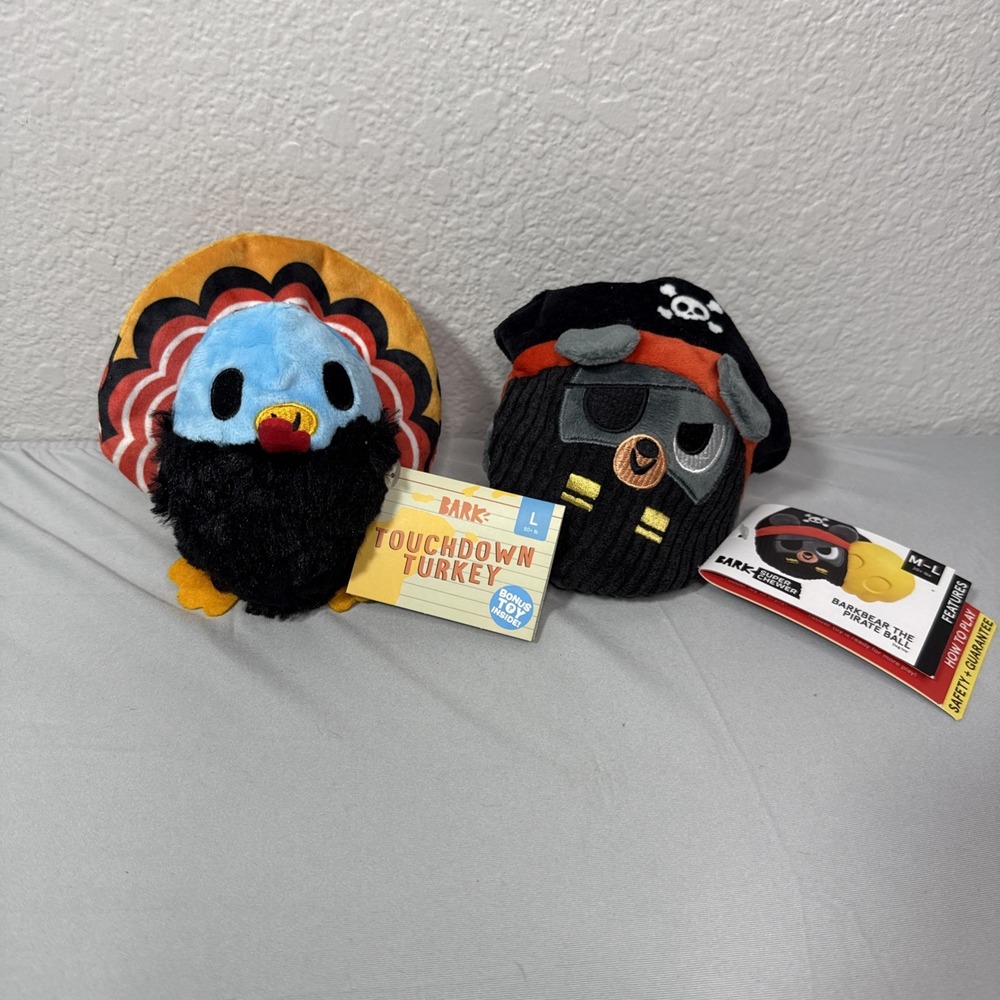 Bark Super Chewer Barkbear the Pirate Ball & Touchdown Turkey Bundle‎ Size M / L